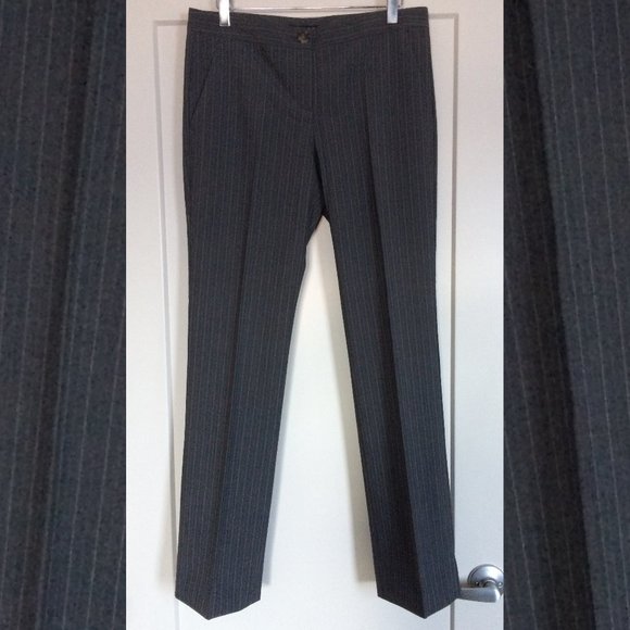 Theory dark grey stripe  wool blend trouser size 6 - Picture 1 of 4